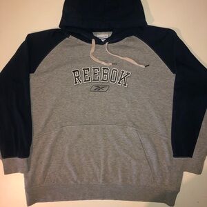 Reebok Hoodie Mens Size Large Gray And Blue Color